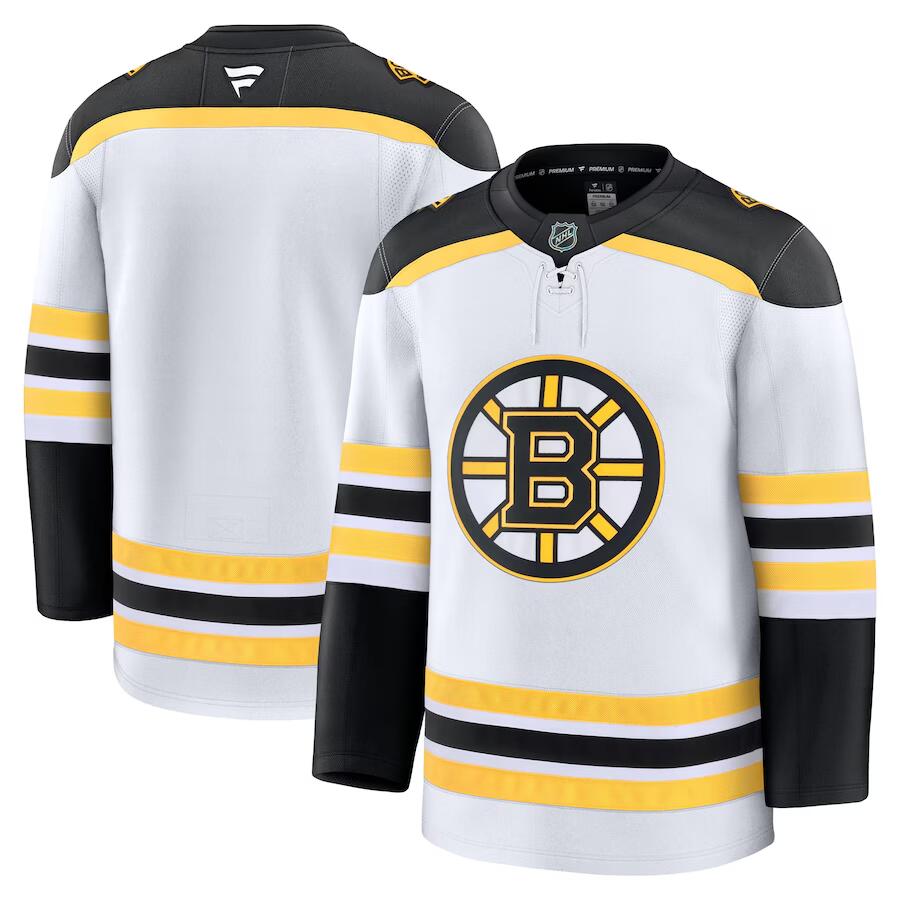 Custom Boston Bruins white Away jersey