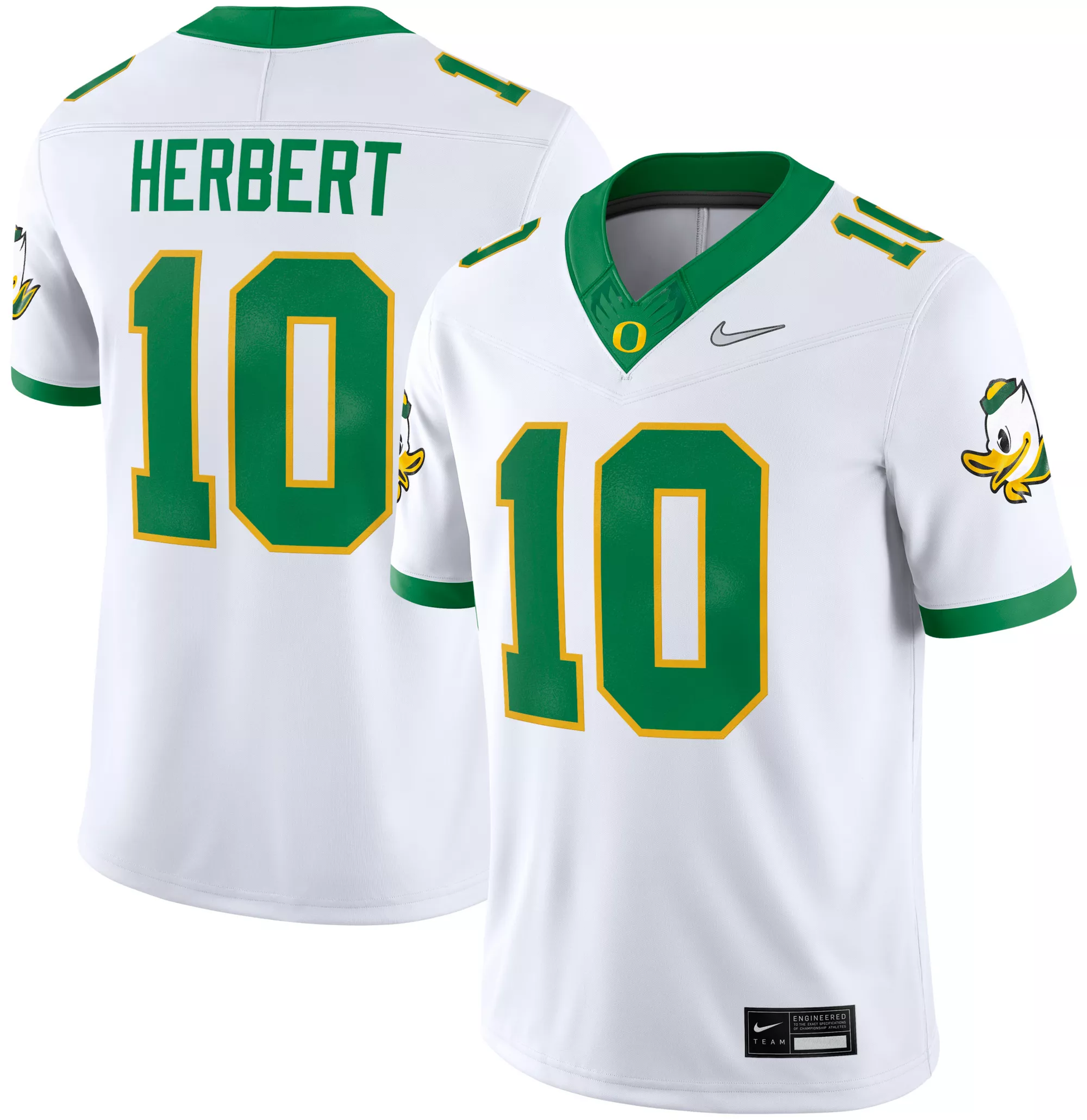 Custom Oregon Ducks white jersey