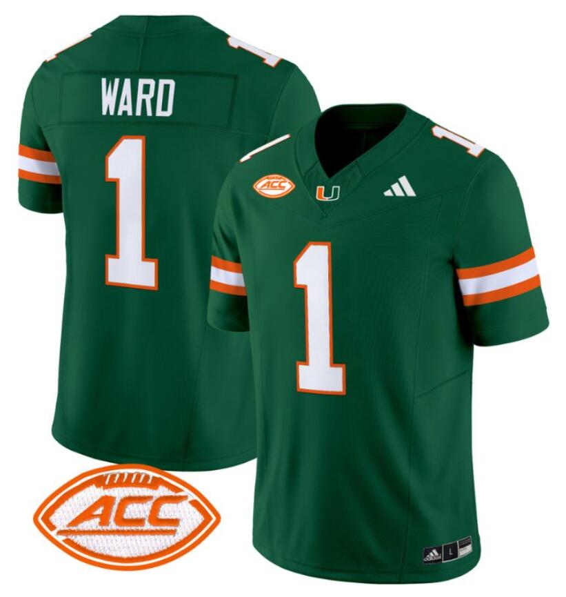 Cam Ward Miami Hurricanes green jersey