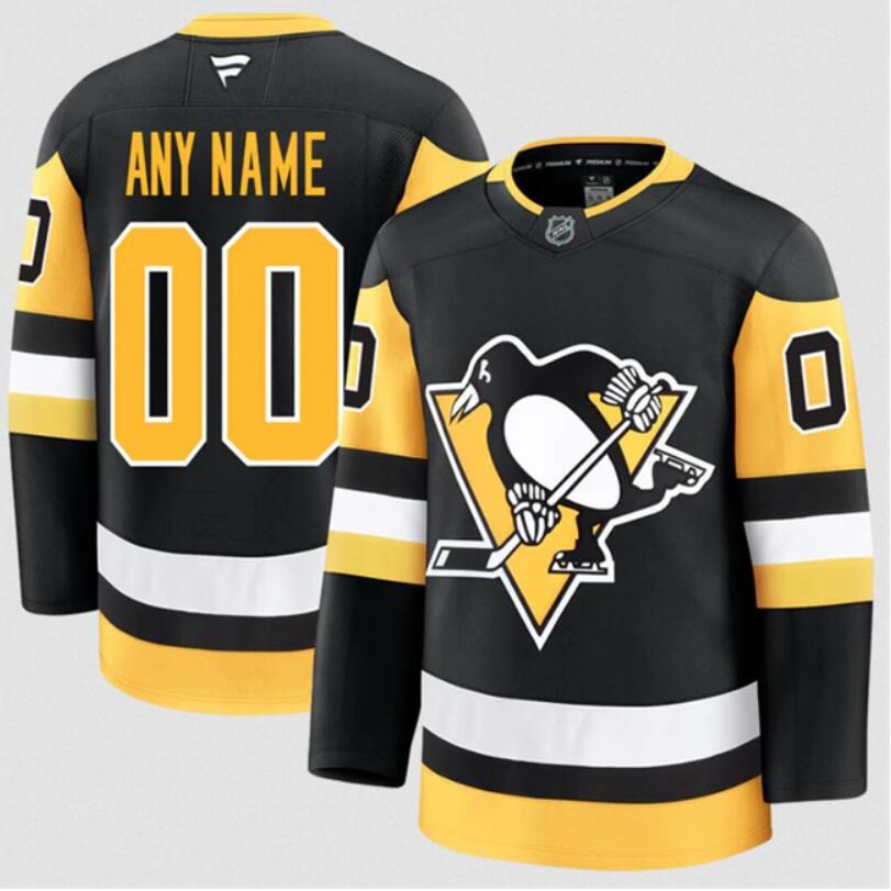 Custom Pittsburgh Penguins black Home jersey
