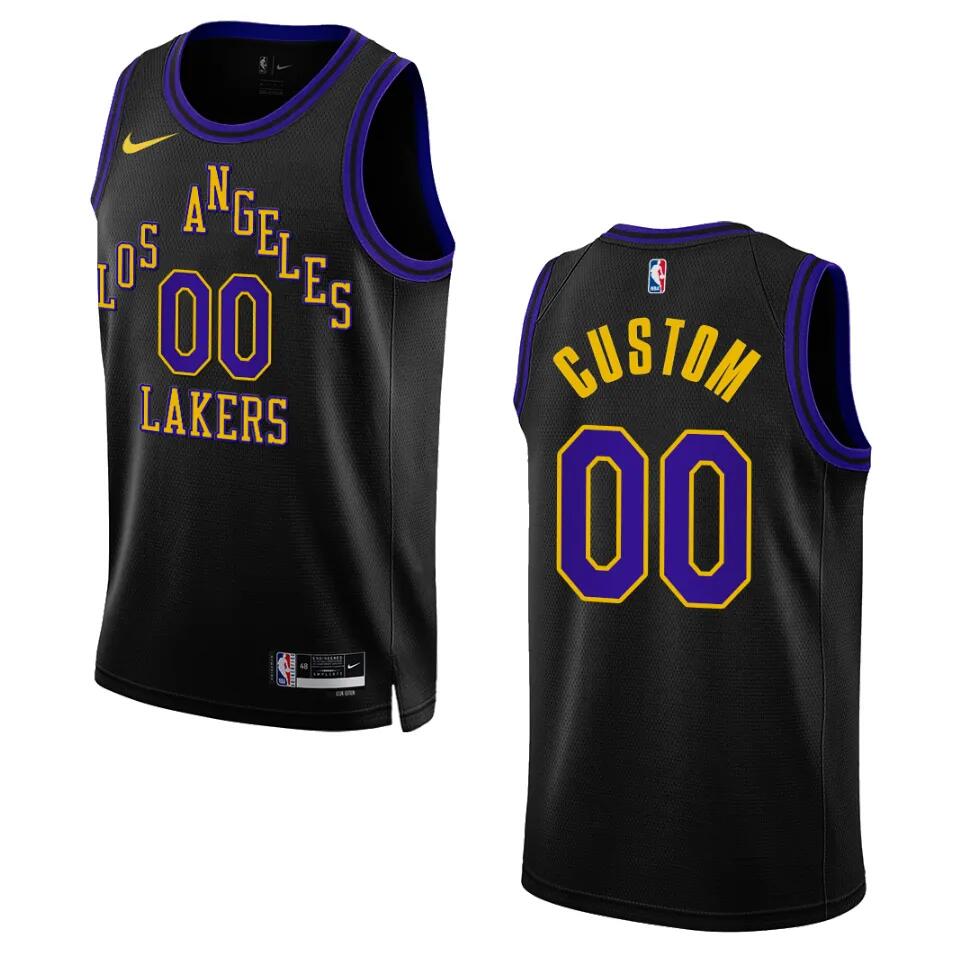 Custom Los Angeles Lakers black City Edition jersey