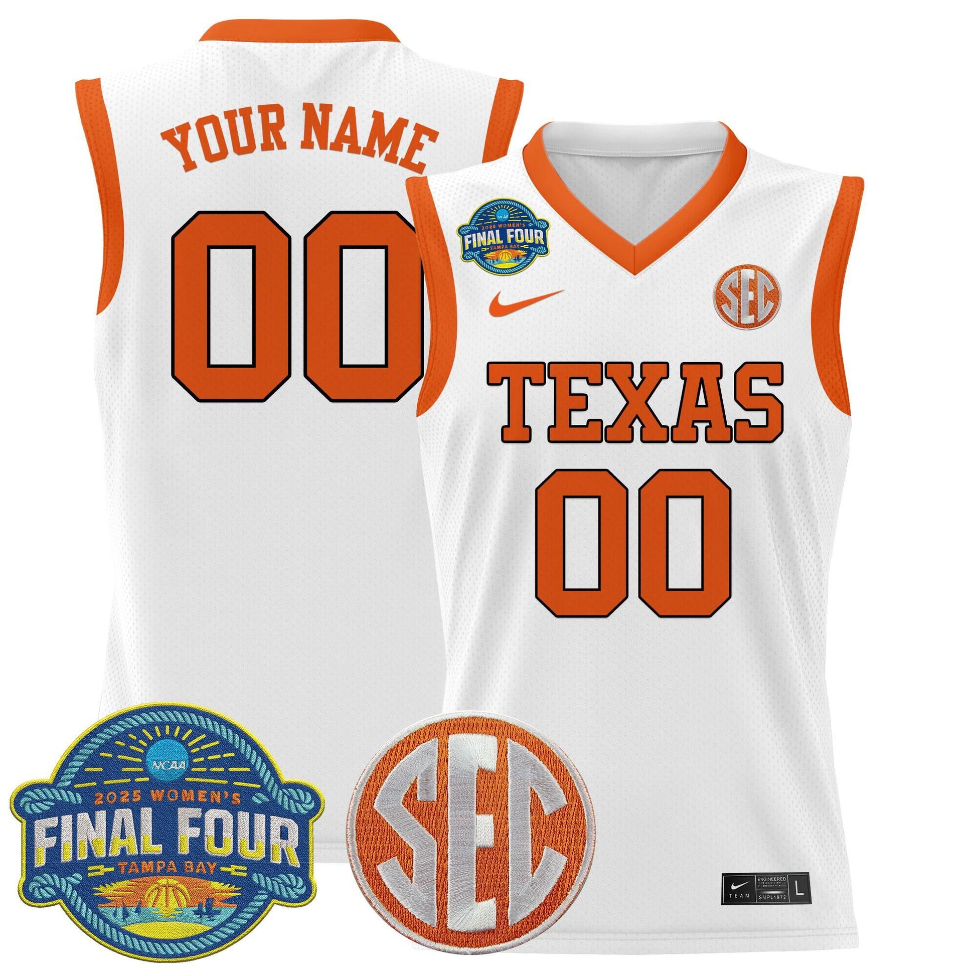 Custom Texas Longhorns white jersey