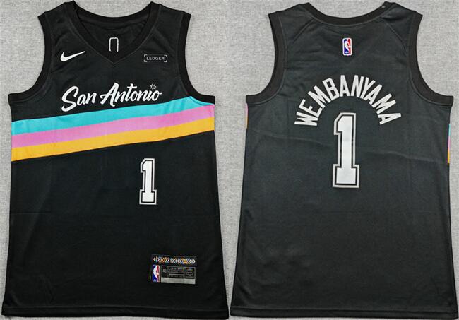 Victor Wembanyama San Antonio Spurs black City Edition jersey