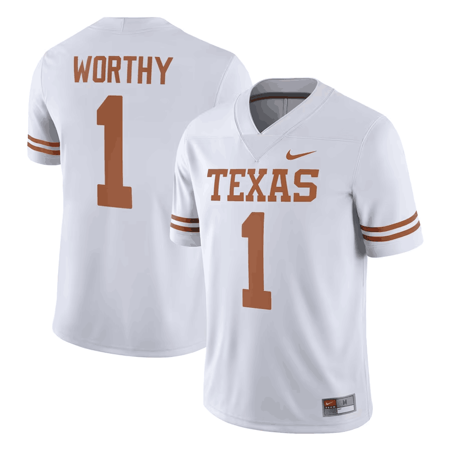 Xavier Worthy Texas Longhorns white jersey
