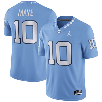 Drake Maye North Carolina Tar Heels blue jersey