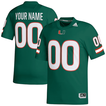 Custom Miami Hurricanes green jersey