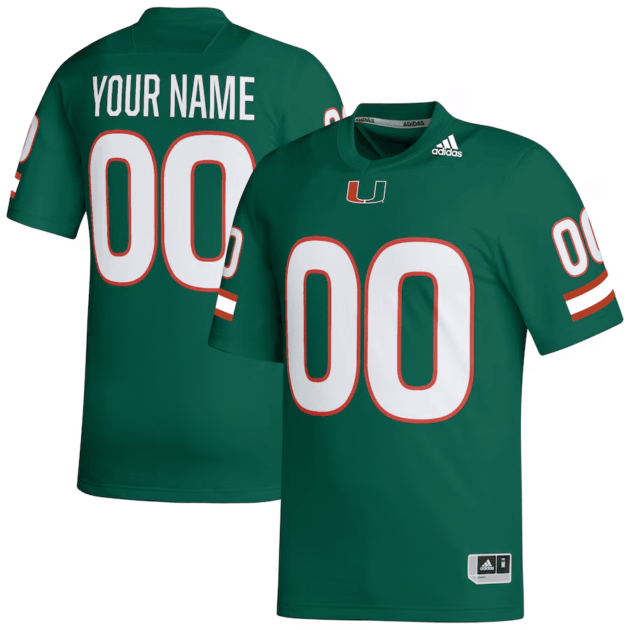 Custom Miami Hurricanes green jersey