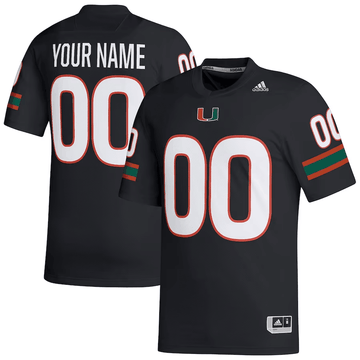 Custom Miami Hurricanes black jersey