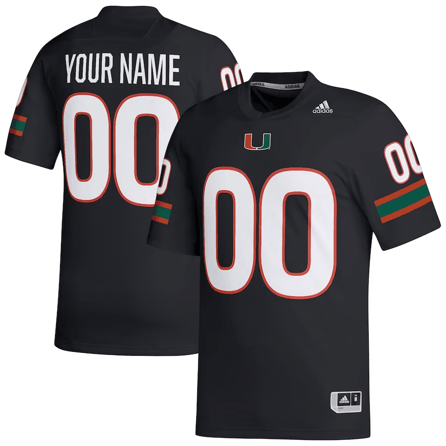 Custom Miami Hurricanes black jersey