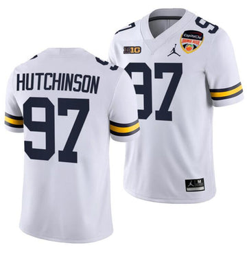 Custom Michigan Wolverines white jersey