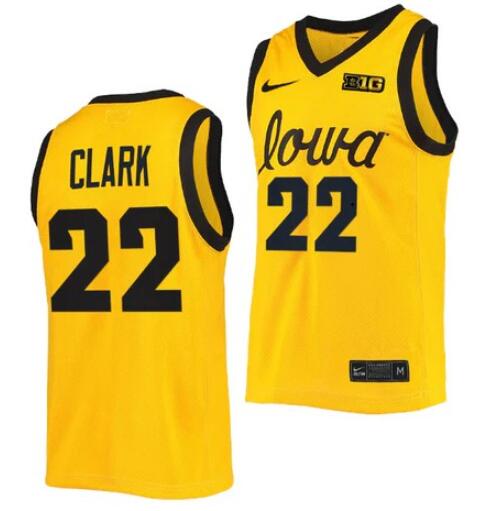 Custom Iowa Hawkeyes yellow jersey