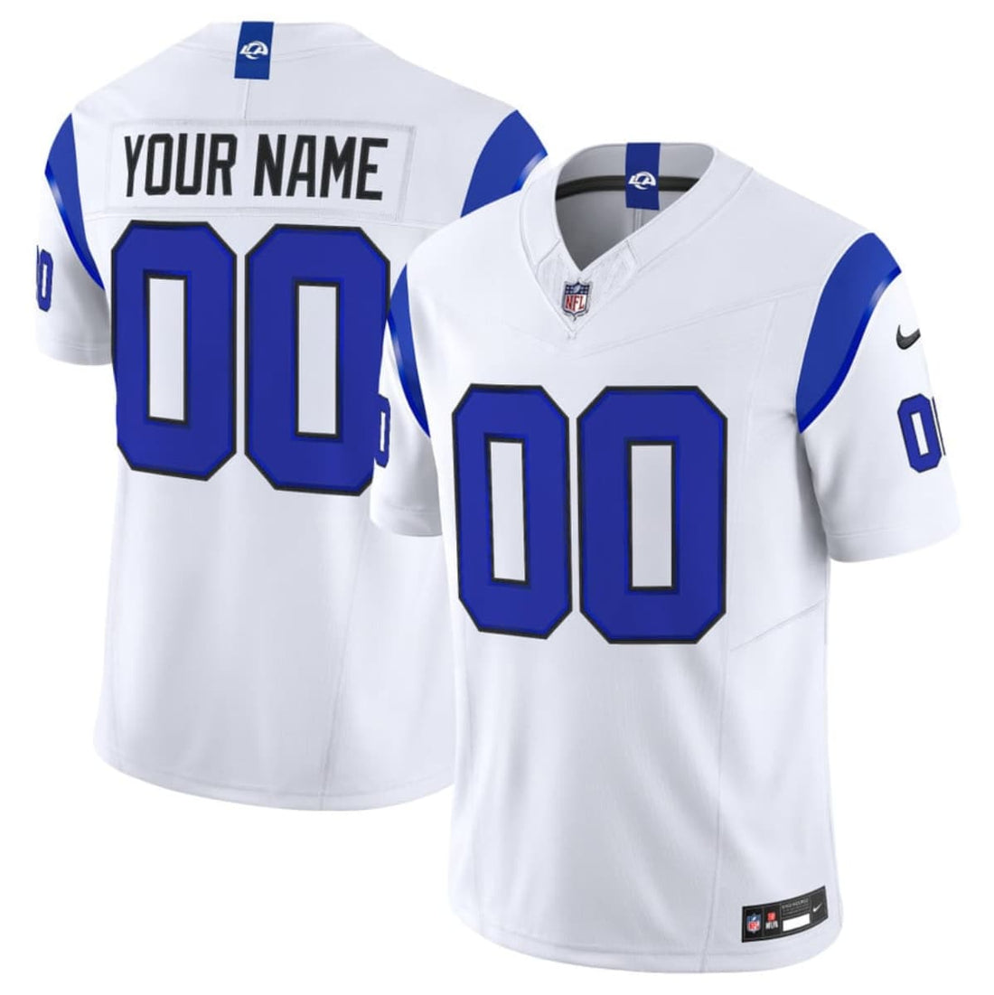 Custom Los Angeles Rams white Vapor jersey