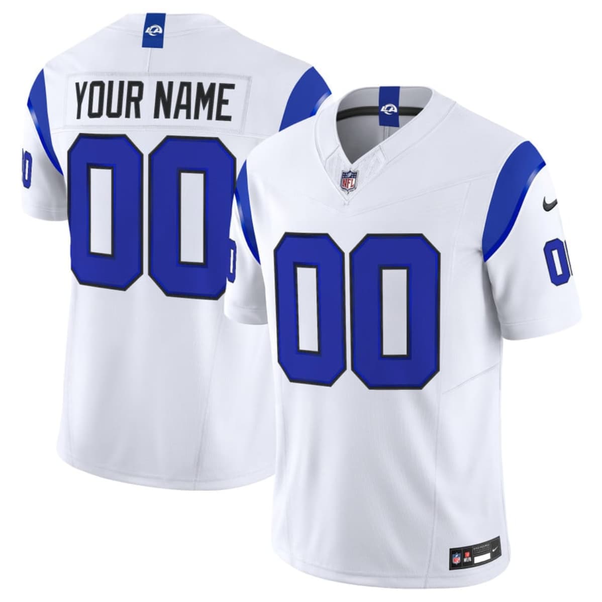 Custom Los Angeles Rams white Vapor jersey