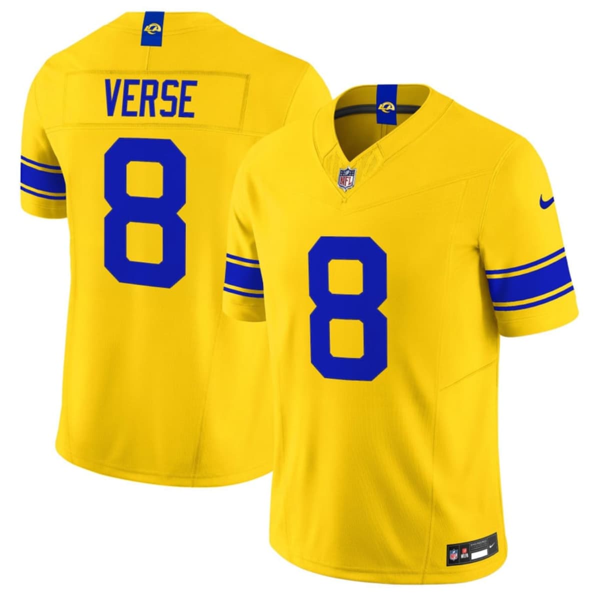 Jared Verse Los Angeles Rams yellow Vapor jersey