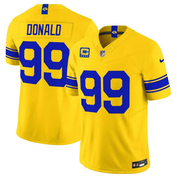 Aaron Donald Los Angeles Rams yellow Vapor jersey