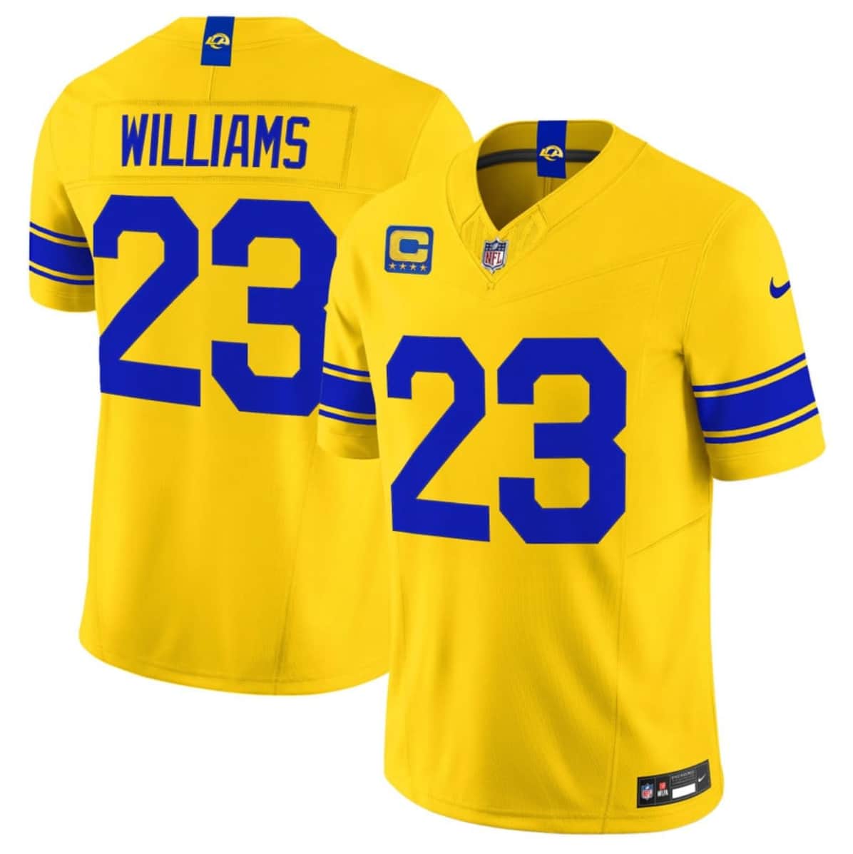 Kyren Williams Los Angeles Rams yellow Vapor jersey