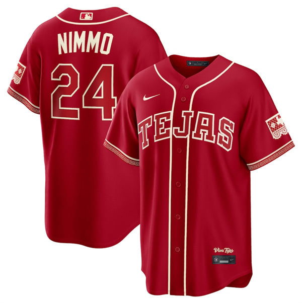 Brandon Nimmo Texas Rangers red City Connect jersey