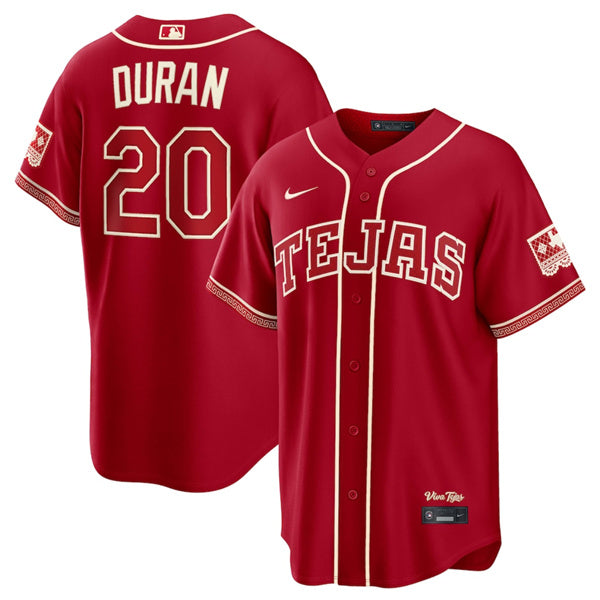 Ezequiel Durán Texas Rangers red City Connect jersey