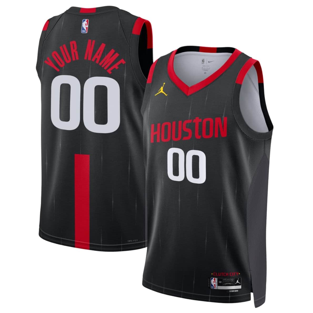 Custom Houston Rockets black jersey