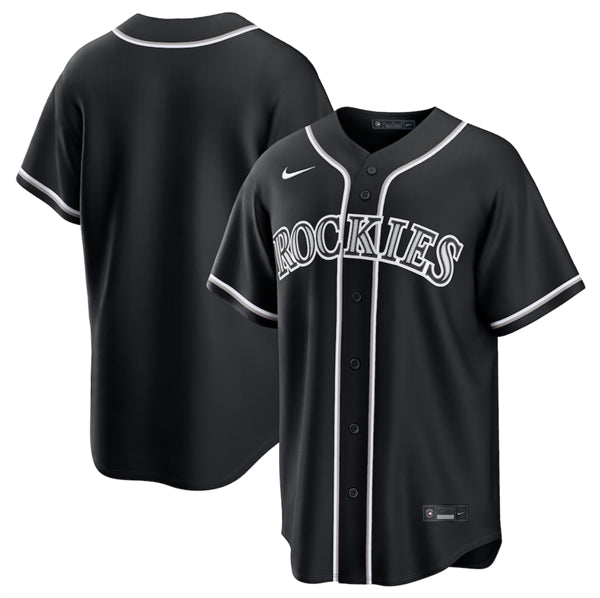 Custom Colorado Rockies black jersey