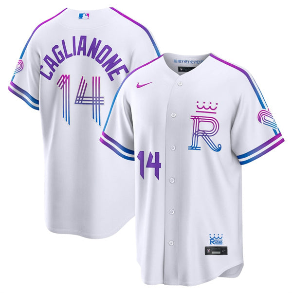 Jac Caglianone Kansas City Royals white City Connect jersey