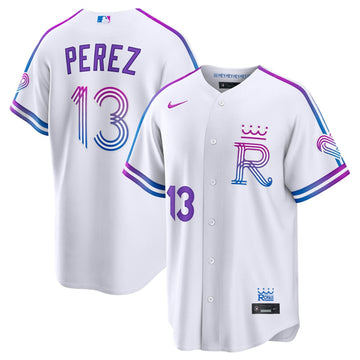 Salvador Perez Kansas City Royals white City Connect jersey