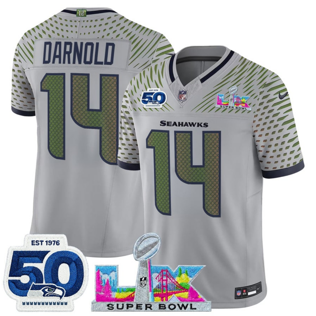 Sam Darnold Seattle Seahawks gray Vapor jersey