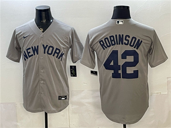 Jackie Robinson New York Yankees gray jersey