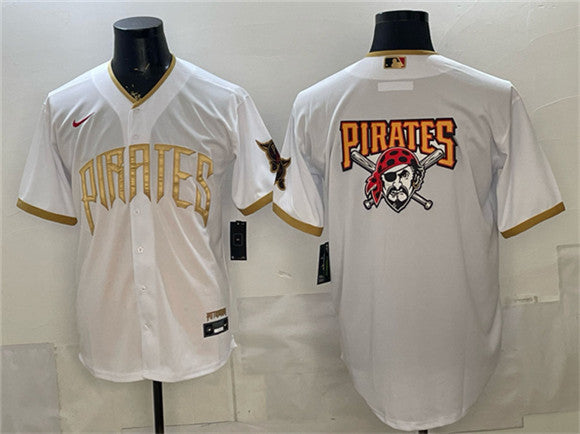 Team Big Logo Pittsburgh Pirates white City Connect jersey