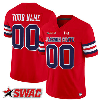 Custom Jackson State Tigers red Vapor jersey