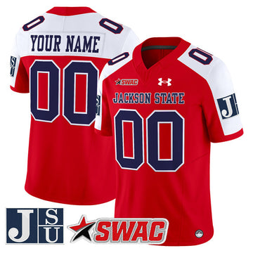 Custom Jackson State Tigers red Vapor jersey