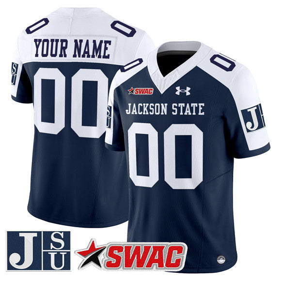 Custom Jackson State Tigers navy Vapor jersey