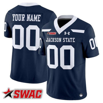 Custom Jackson State Tigers navy Vapor jersey