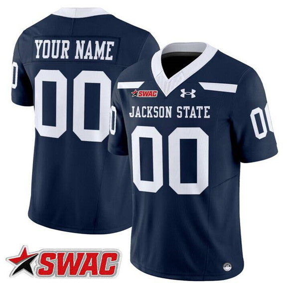 Custom Jackson State Tigers navy Vapor jersey