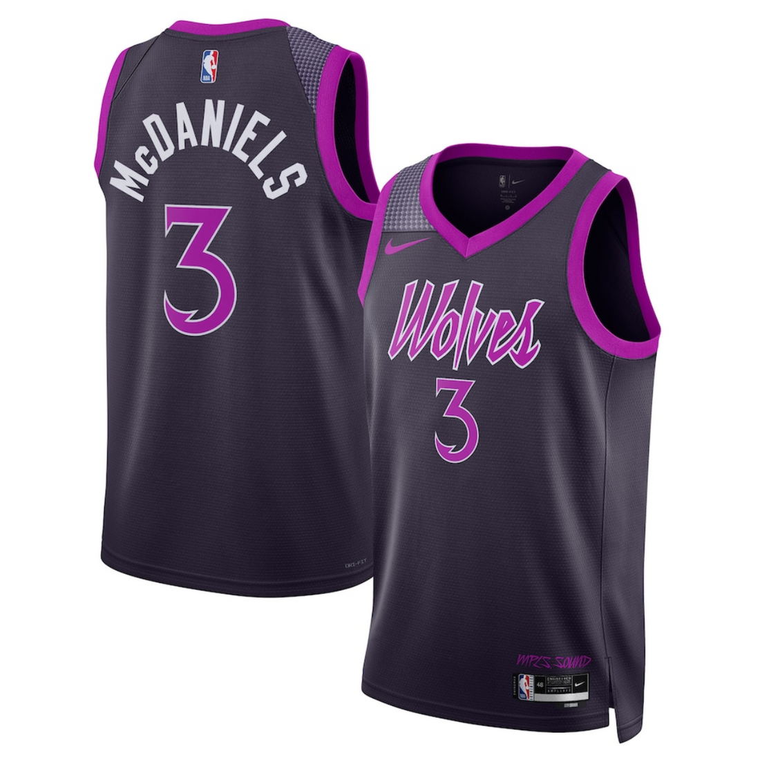 Jaden McDaniels Minnesota Timberwolves purple City Edition jersey