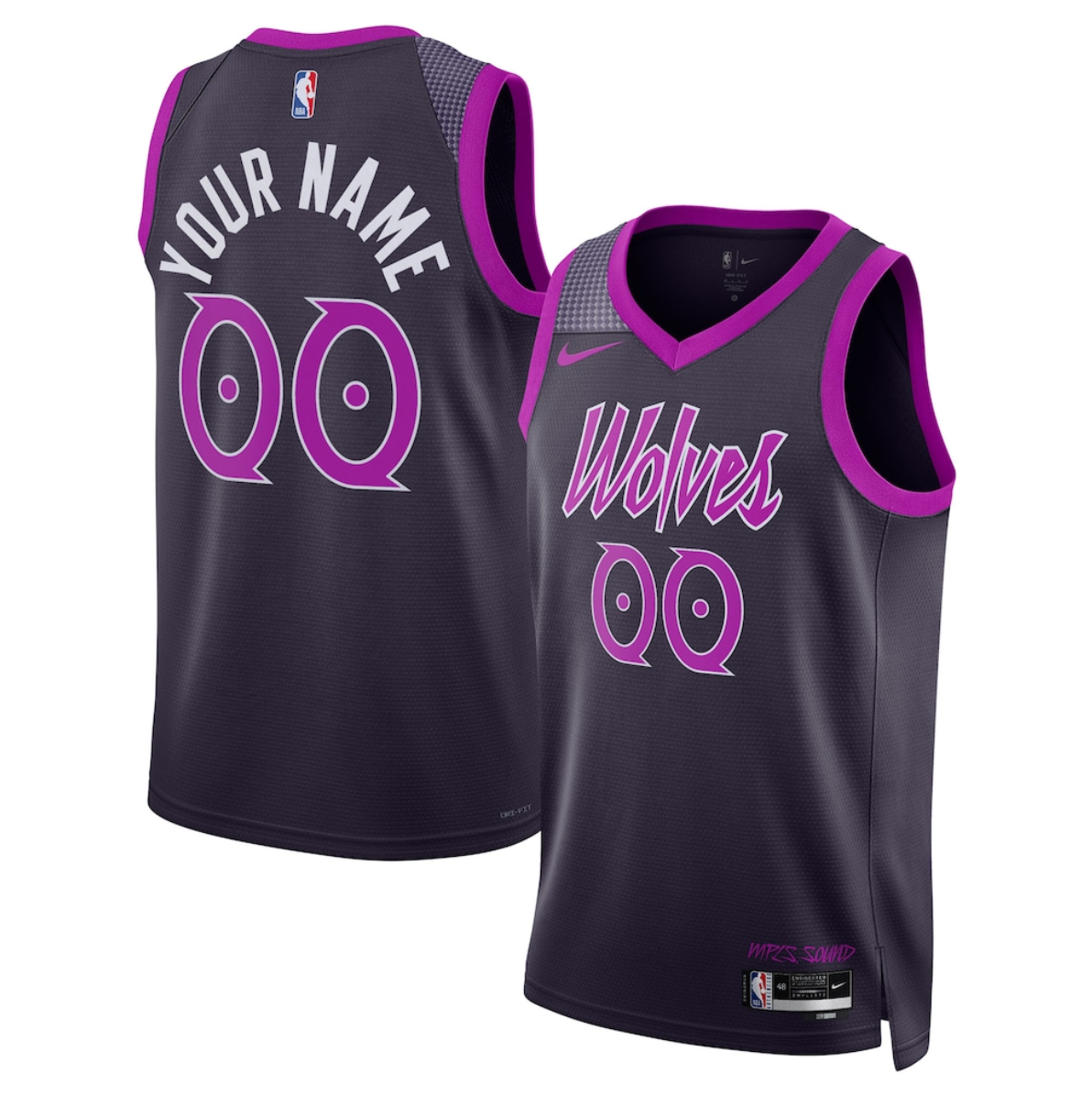 Custom Minnesota Timberwolves purple City Edition jersey