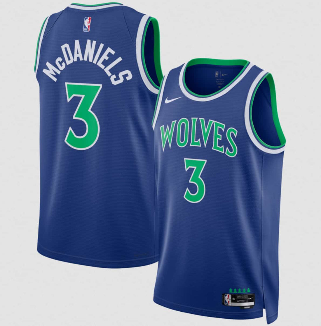 Jaden McDaniels Minnesota Timberwolves blue jersey