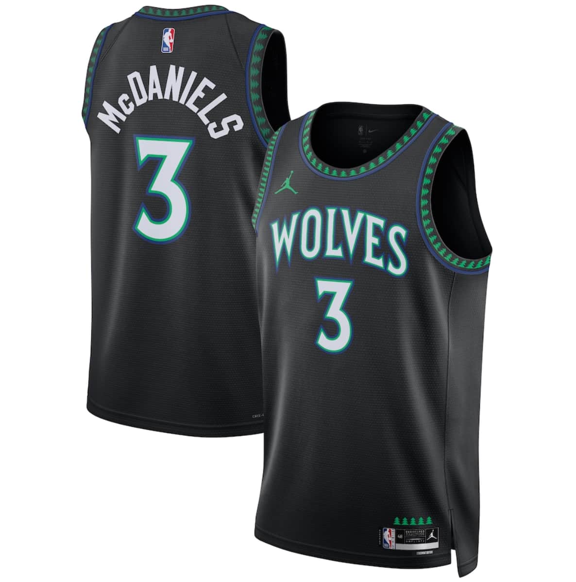 Jaden McDaniels Minnesota Timberwolves black jersey