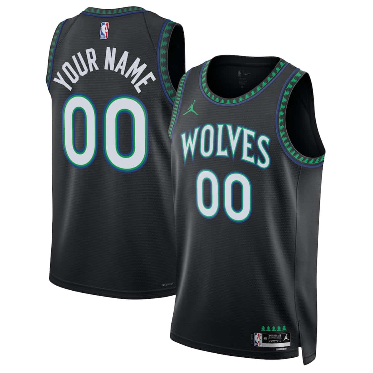 Custom Minnesota Timberwolves black jersey