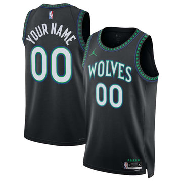 Custom Minnesota Timberwolves black jersey