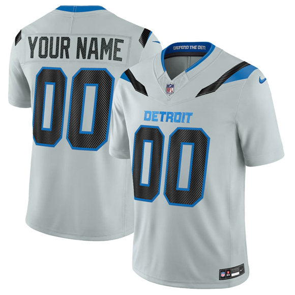 Custom Detroit Lions silver Vapor jersey