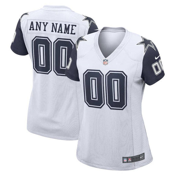 Custom Dallas Cowboys white Game jersey