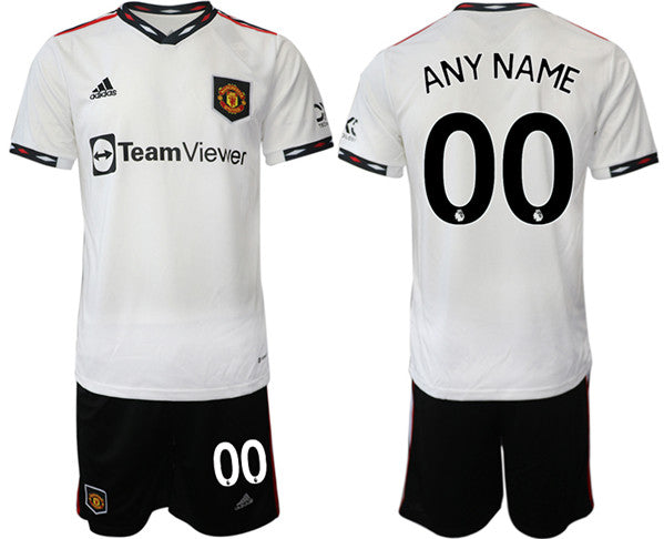 Custom Manchester United white Away jersey