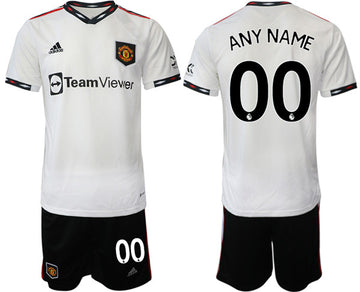 Custom Manchester United white Away jersey