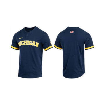 Custom Michigan Wolverines navy jersey