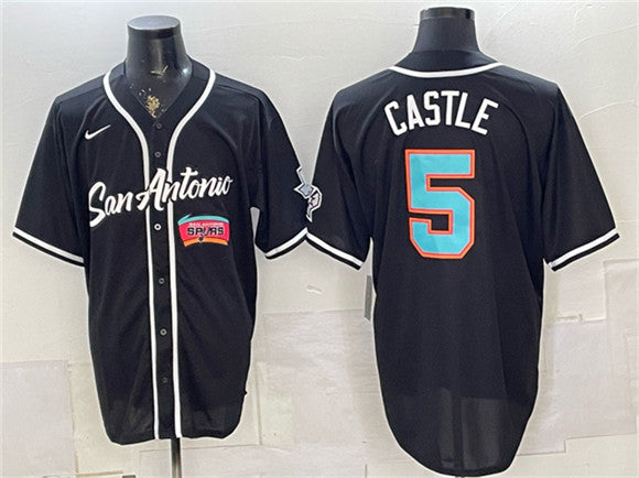 Stephon Castle San Antonio Spurs black jersey