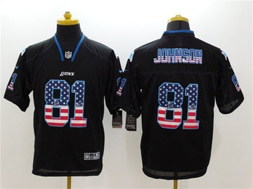 Calvin Johnson Detroit Lions black Color Rush jersey