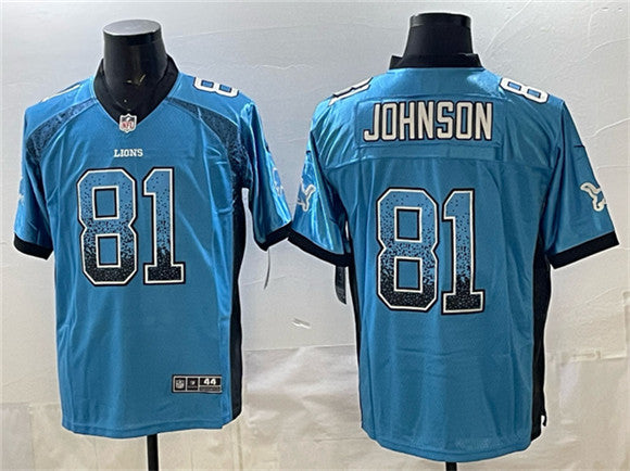 Calvin Johnson Detroit Lions blue Color Rush jersey