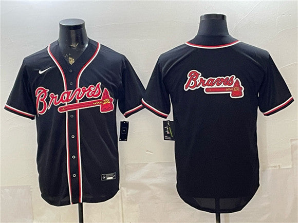 Team Big Logo Atlanta Braves black Fashion jersey