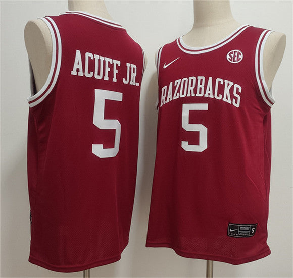Darius Acuff Jr Arkansas Razorbacks red jersey